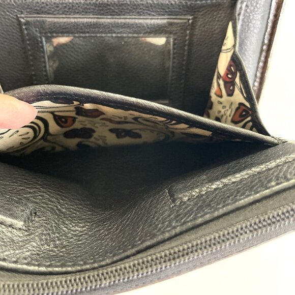 Brighton Black & Brown Leather Crossbody Bag With Adjustable Strap - Picture 10 of 13